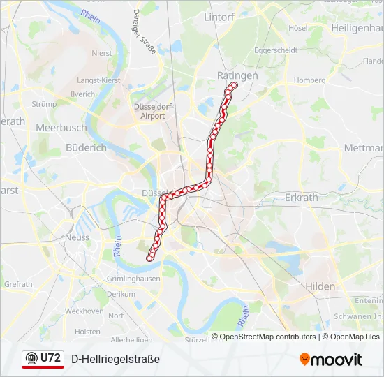 Метро U72: карта маршрута