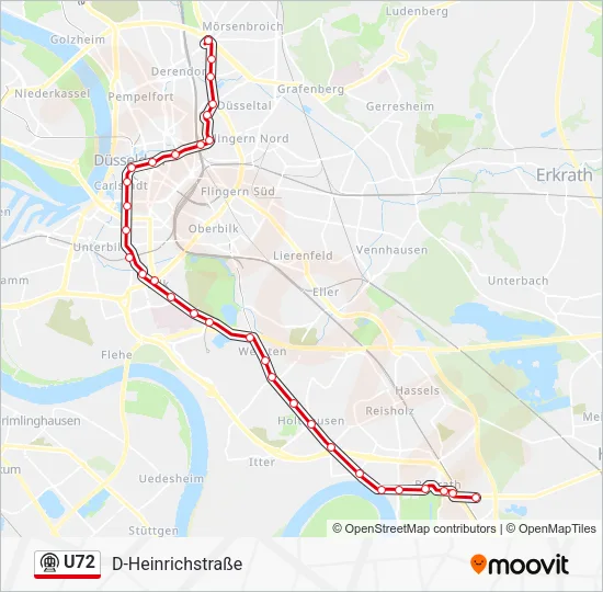 Метро U72: карта маршрута