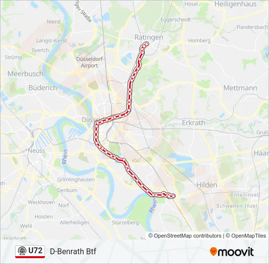 Метро U72: карта маршрута