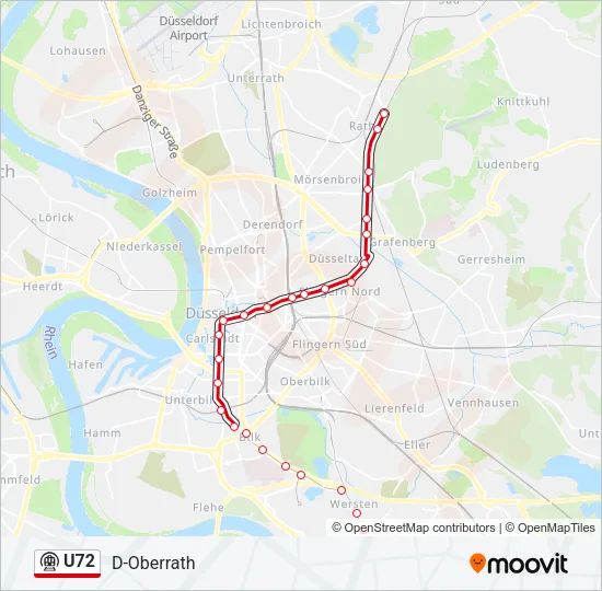 Метро U72: карта маршрута
