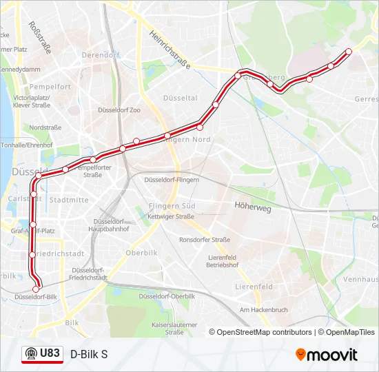 Метро U83: карта маршрута