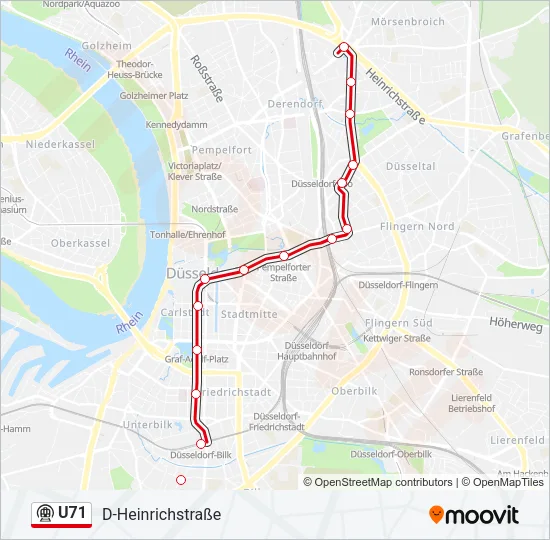 Метро U71: карта маршрута