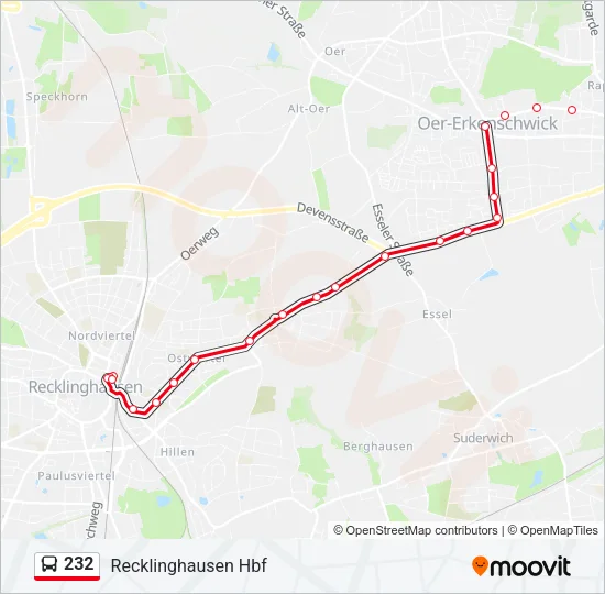 232 Bus Line Map