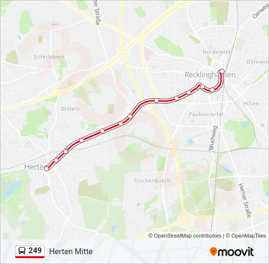 249 Bus Line Map