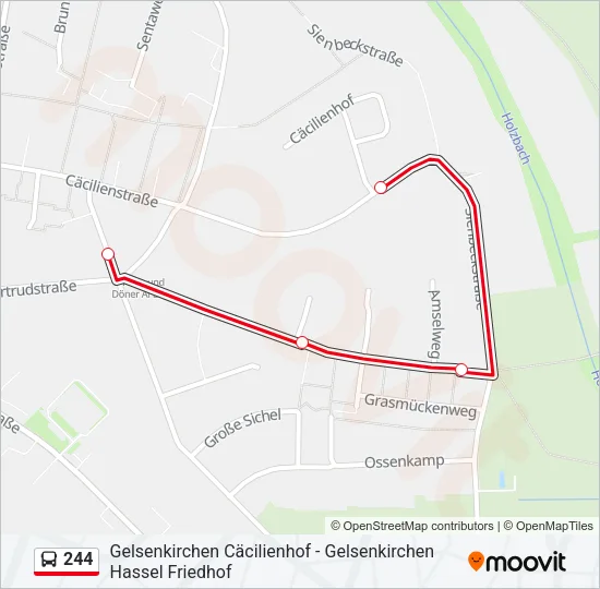 244 Bus Line Map