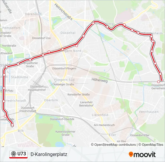 Метро U73: карта маршрута