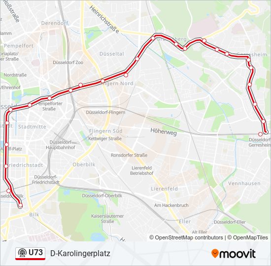 u73 Route Fahrpläne, Haltestellen & Karten DKarolingerplatz