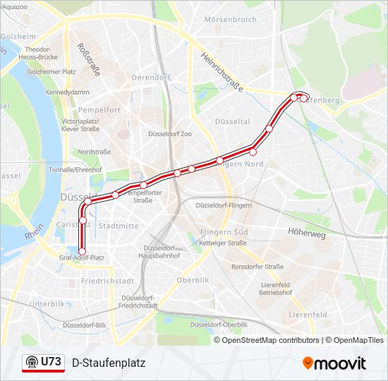 Метро U73: карта маршрута