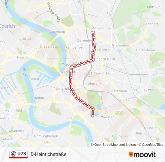 Метро U73: карта маршрута