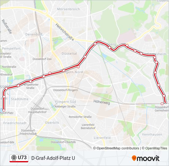 Метро U73: карта маршрута