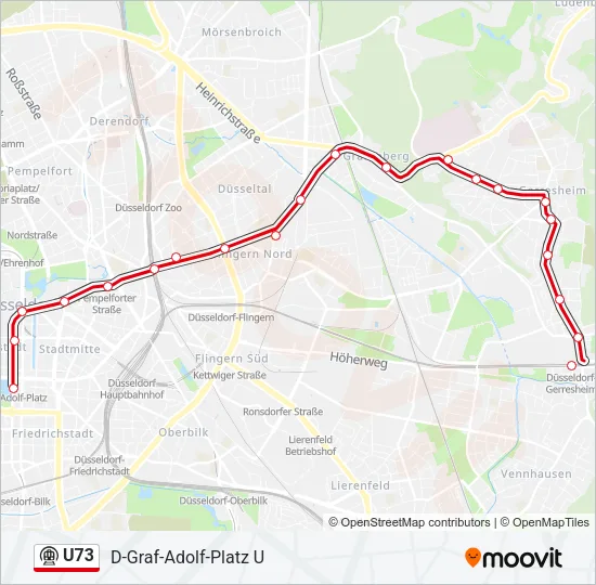 U73 Subway Line Map