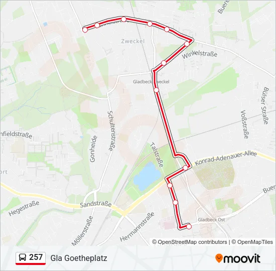 257 Bus Line Map