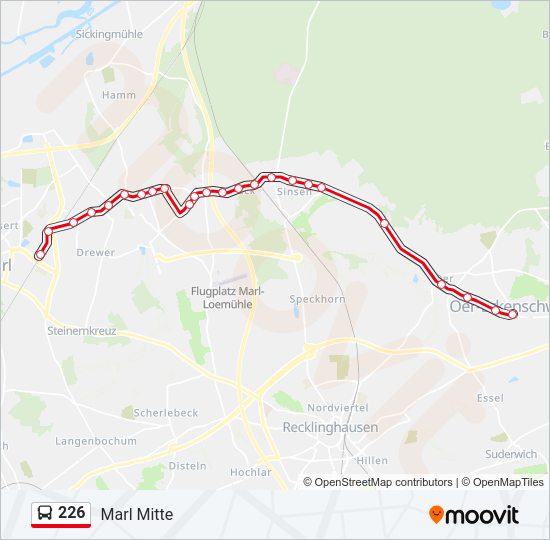 226 bus Line Map