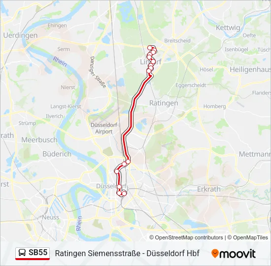 SB55 Bus Line Map