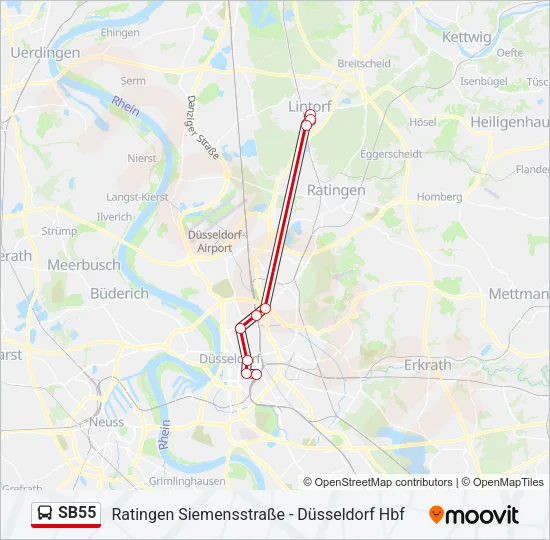 SB55 Bus Line Map