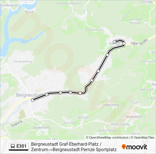 E301 Bus Line Map