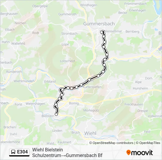 E304 Bus Line Map