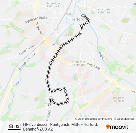 H2 Bus Line Map