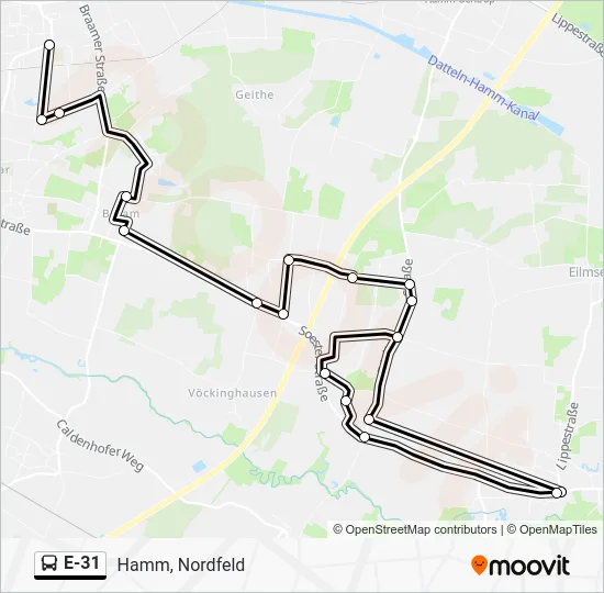 Автобус E-31: карта маршрута