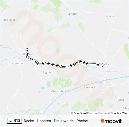 R12 Route - Recke - Hopsten - Dreierwalde - Rheine: Fahrpläne ...