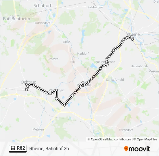 R82 Bus Line Map