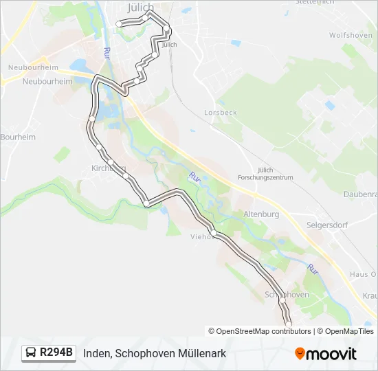 Автобус R294B: карта маршрута