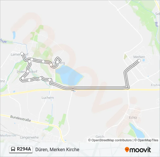 Автобус R294A: карта маршрута