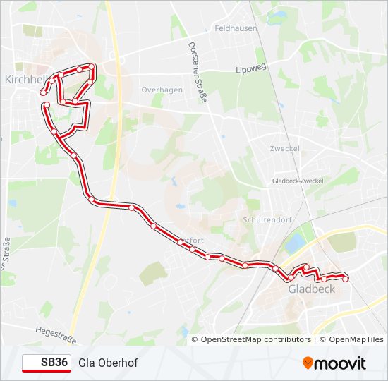 SB36 bus Line Map