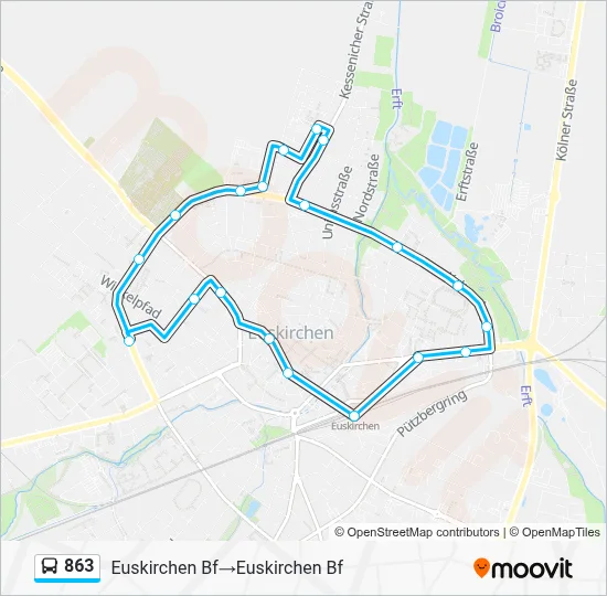 863 Bus Line Map