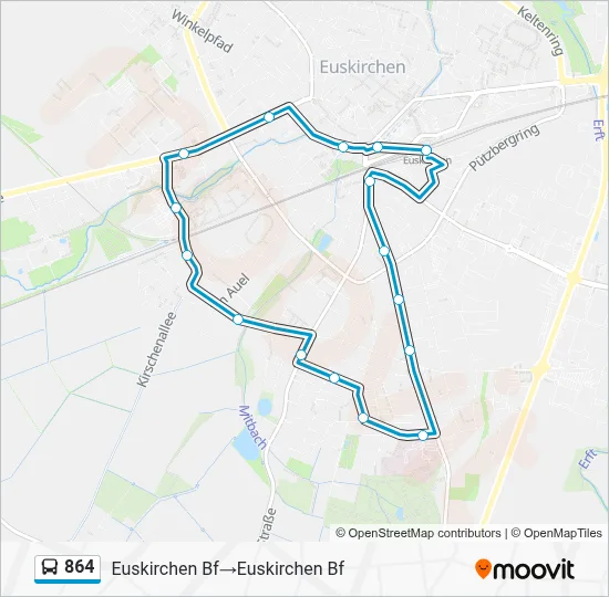 864 Bus Line Map