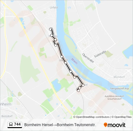 Buslinie 744 Karte