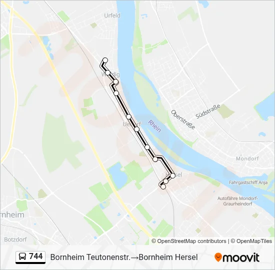 Buslinie 744 Karte