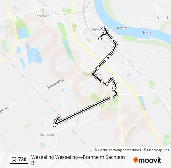 Buslinie 730 Karte