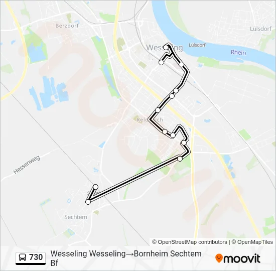 730 Bus Line Map