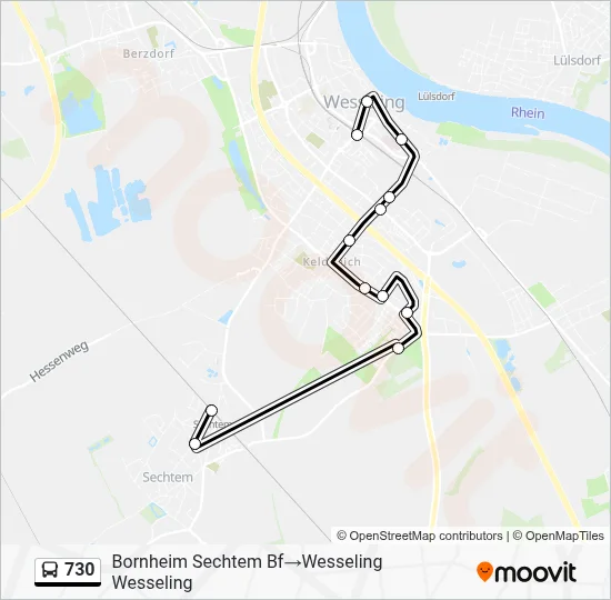 730 Bus Line Map