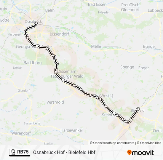 RB75 Train Line Map