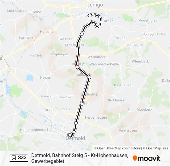 S33 Bus Line Map