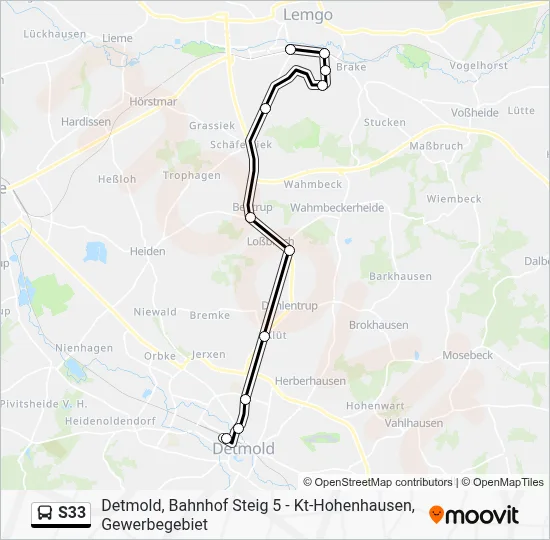 S33 Bus Line Map
