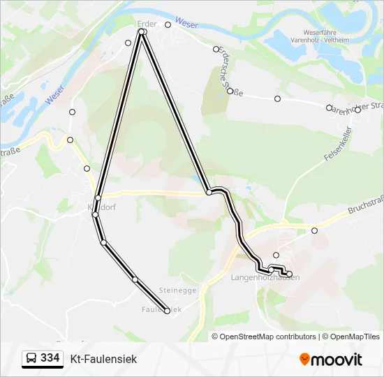 334 Bus Line Map