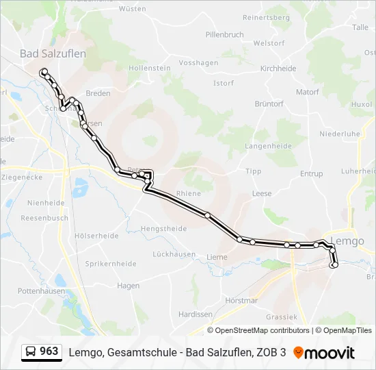 963 Bus Line Map