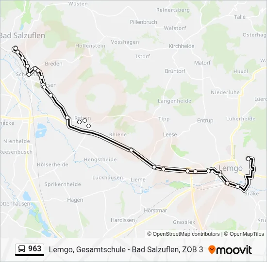 963 Bus Line Map