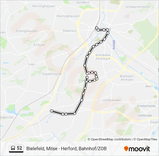 Buslinie 52 Karte