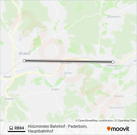 RB84 Bus Line Map