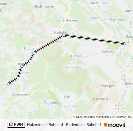 Buslinie RB84 Karte