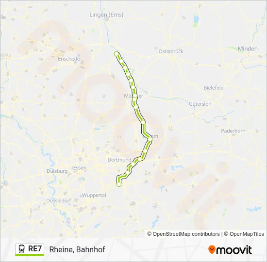 Bahnlinie RE7 Karte