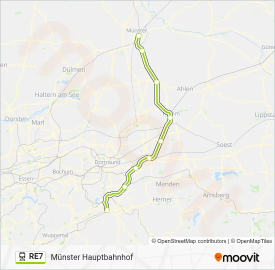 Bahnlinie RE7 Karte