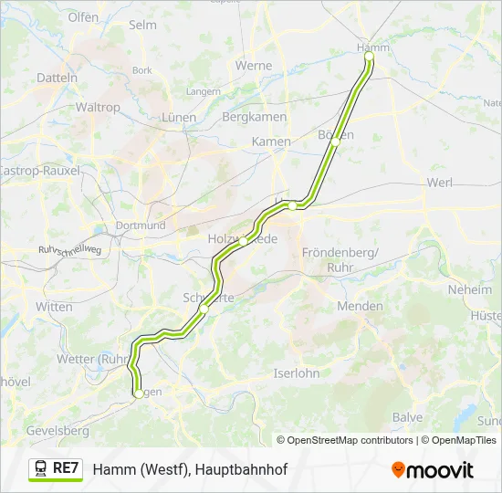 Bahnlinie RE7 Karte