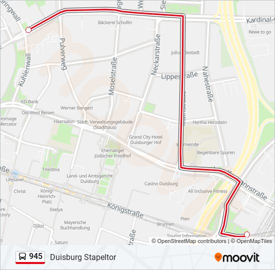 945 bus Line Map