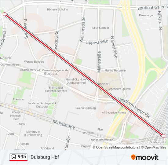 945 bus Line Map