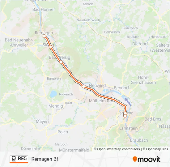 RE5 Train Line Map